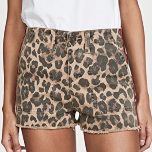 NEW Pam and Gela Leopard Lace Up Short - Picture 1 of 4